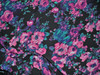 Challis Rayon Apparel Fabric Fuchsia Pink Purple Teal Green Black Floral F501