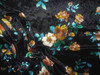 Printed Stretch Velvet Spandex Fabric Apparel Black Gold Brown Aqua Floral G403