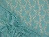 Embroidered Stretch Lace Apparel Fabric Sheer Metallic Floral Ice Blue TT403