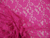 Embroidered Stretch Lace Apparel Fabric Sheer Floral Hot Pink TT102