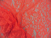 Stretch Lace Apparel Fabric Sheer Paisley Floral Neon Orange Coral TT202