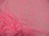 Embroidered Stretch Lace Apparel Fabric Sheer Metallic Floral Ice Pink TT200