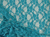 Stretch Lace Apparel Fabric Sheer Metallic Floral Lattice Light Teal WW16