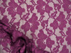 Embroidered Stretch Lace Apparel Fabric Sheer Metallic Floral Magenta WW32