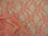 Stretch Lace Apparel Fabric Sheer Metallic Floral Lattice Peach QQ200
