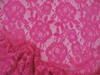 Embroidered Stretch Lace Apparel Fabric Sheer Rose Floral Imperial Pink BB401