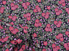 Bullet Printed Liverpool Textured Fabric Stretch Black Red Pink Green Floral V40