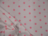 Bullet Printed Liverpool Textured Fabric Stretch White Pink Small Polka Dot R34