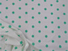 Bullet Printed Liverpool Textured Fabric Stretch White Mint Green Small Polka Dot R35