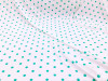 Bullet Printed Liverpool Textured Fabric Stretch White Mint Green Small Polka Dot R35