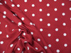 Bullet Printed Liverpool Textured Fabric Stretch Red White Small Polka Dot S43