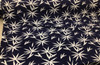Printed DTY Spandex Stretch Apparel Fabric Navy White Tropical Leaves I311