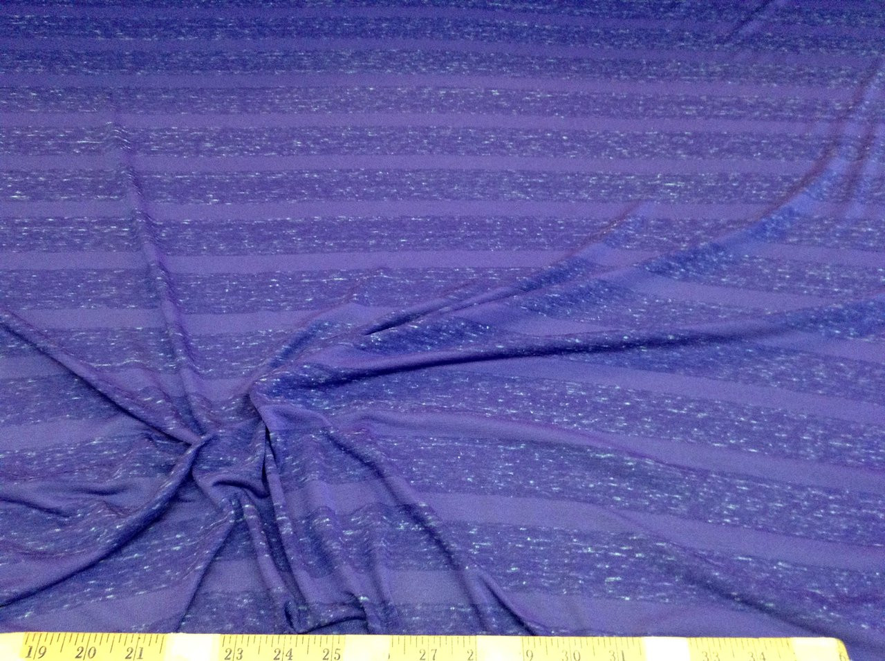 Discount Fabric Brushed Spandex 4 way stretch Heather Periwinkle Stripe LY601