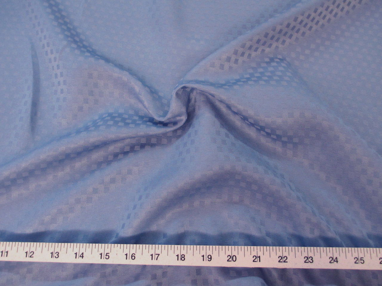 Discount Tablecloth Fabric Jacquard Check Cornflower Blue DR45