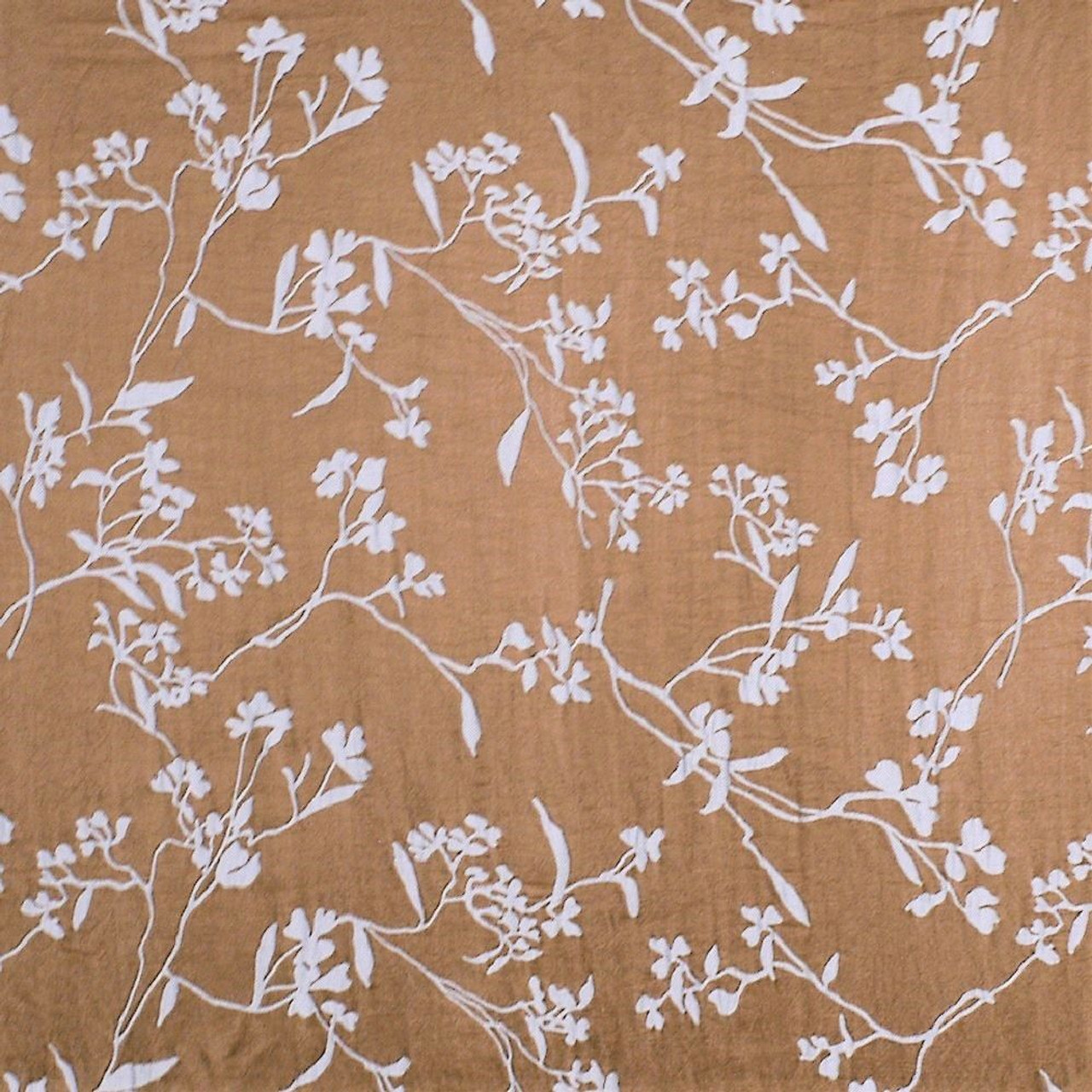 Fabric Robert Allen Beacon Hill Thale Cress Lt Taupe Embroidery Silk Floral HH32