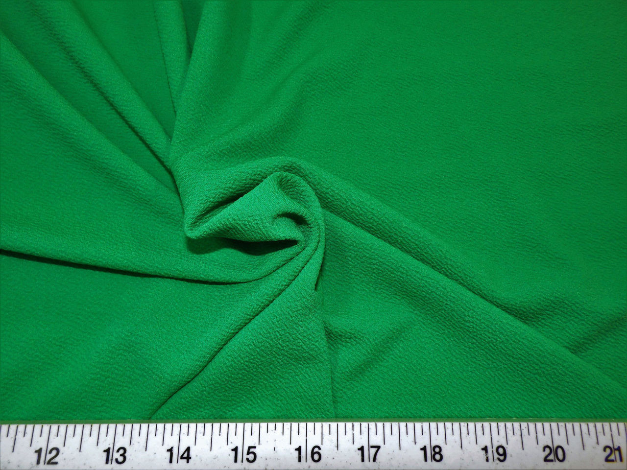 Discount Fabric Liverpool Textured 4 way Stretch Scuba Kelly Green LP03