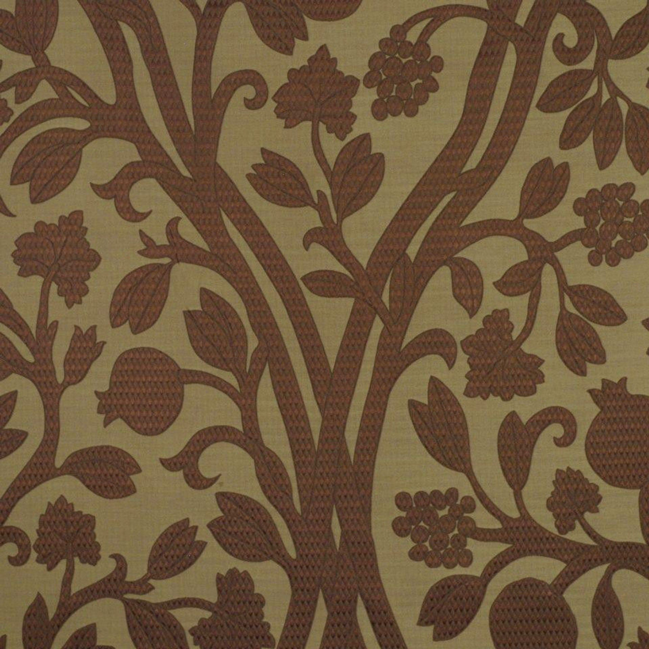 Fabric Robert Allen Beacon Hill Amerikey Teak Silk Matelasse Floral Drapery II14