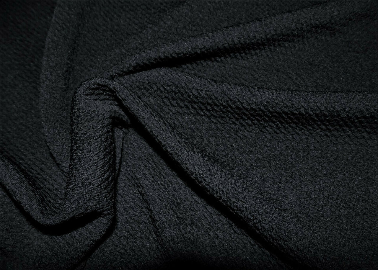 Bullet Textured Liverpool Fabric 4 way Stretch Black S11