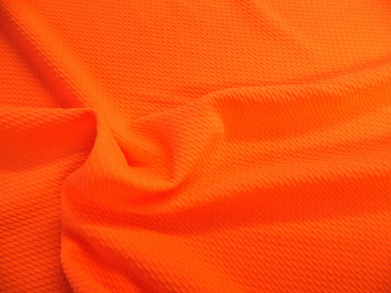 Bullet Textured Liverpool Fabric 4 way Stretch Electric Orange Q51