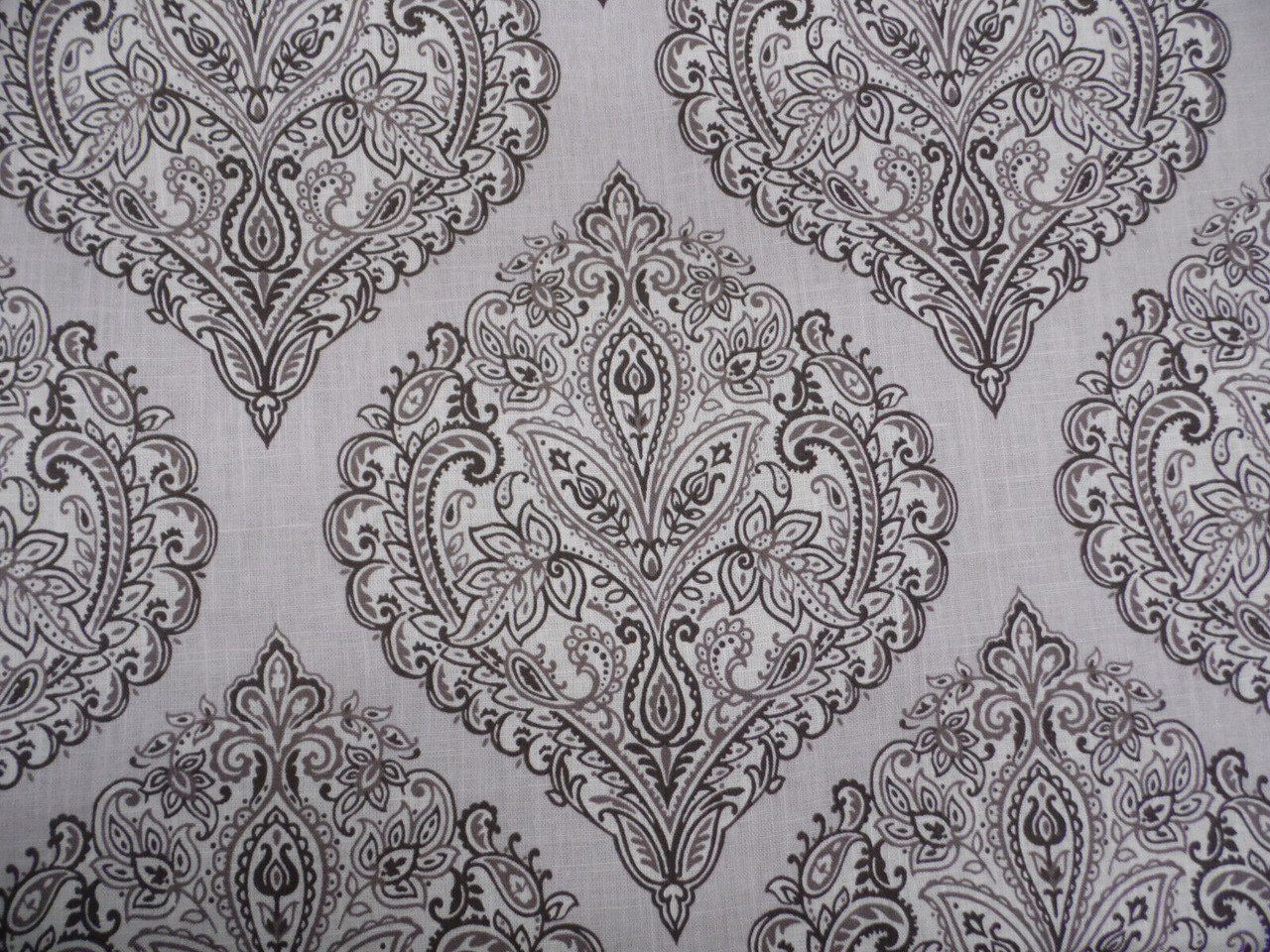 Belle Maison Arabella Linen Upholstery Drapery Fabric Smoke Gray Floral MM35