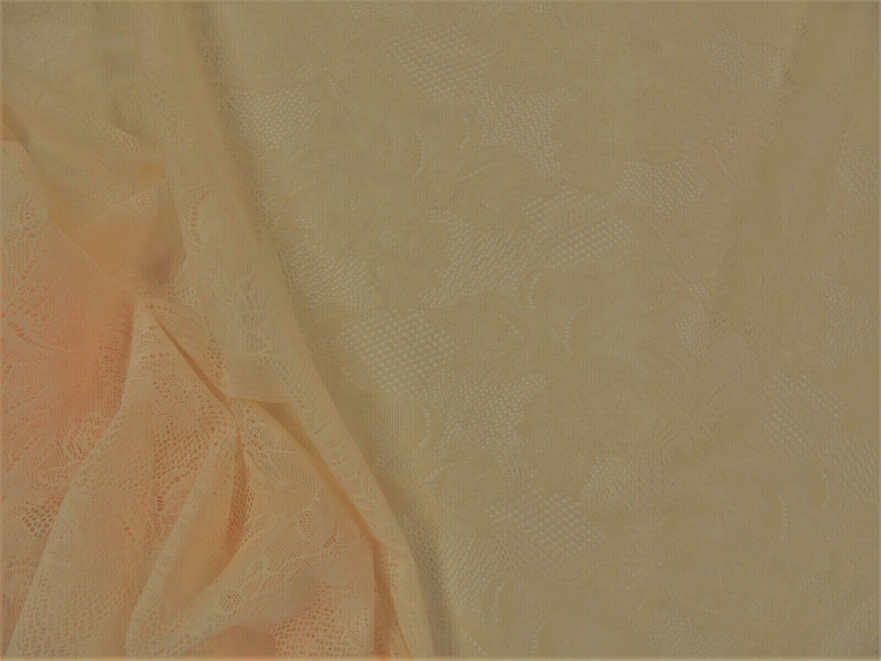 Stretch Lace Apparel Fabric Sheer Floral Light Peach WW33