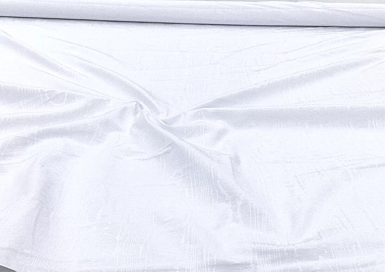 Discount Fabric Moire` Bengaline Faille White QQ37