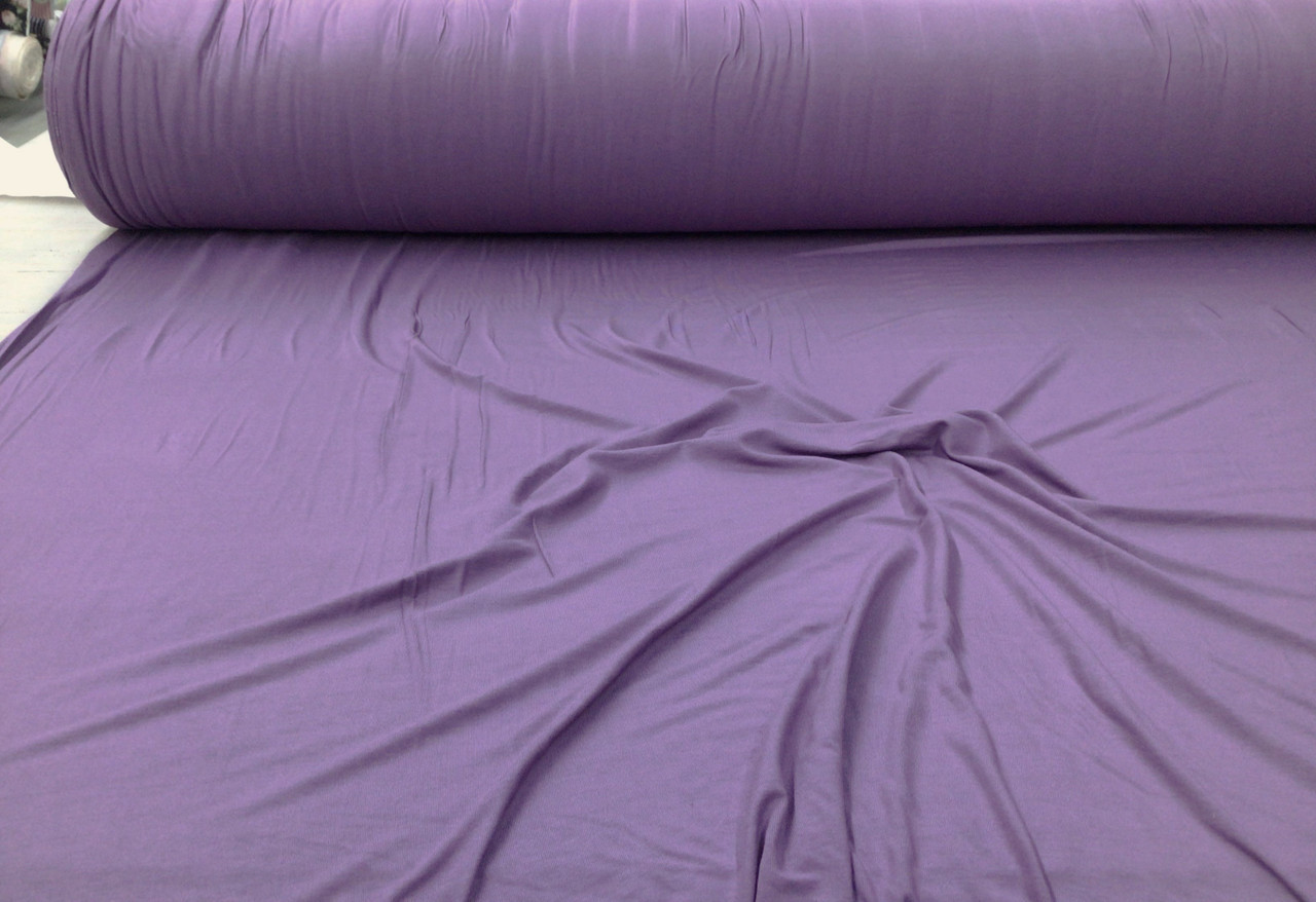 96% Viscose Bamboo 4% Spandex Fabric 4 way Stretch Lavender Purple B421