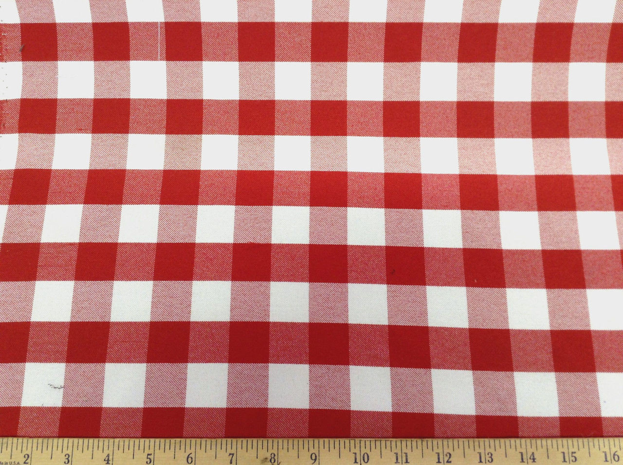 Discount Twill Tablecloth Fabric Red and White Check DR18