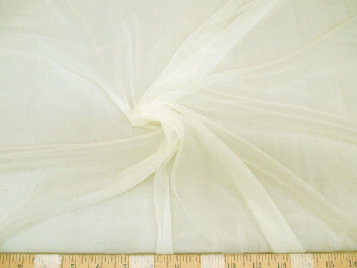Discount Fabric Stretch Voile Ivory 108 inch Sheer VO305