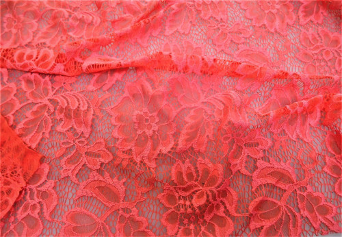 Discount Fabric Stretch Mesh Lace Pink Sherbet Embroidered Floral Sheer A500