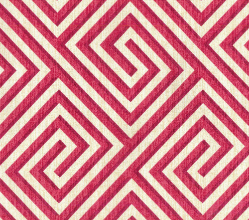 Discount Fabric Upholstery Drapery IMAN Banji Blosson Geometric Red Tan EE45