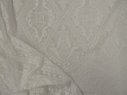 Stretch Lace Apparel Fabric Sheer Off White Diamond Geometric OO50