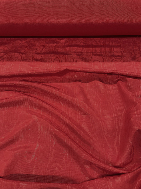 Discount Fabric Moire` Bengaline Faille Red QQ48