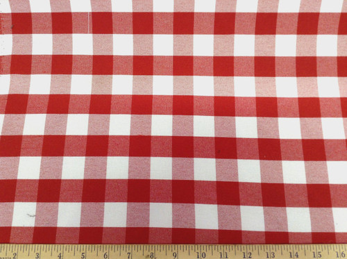 Discount Fabric Upholstery Drapery Twill Red and White Check DR19