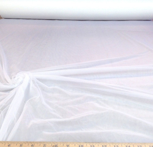 Discount Fabric nylon Tricot White 15 denier Luster Sheer