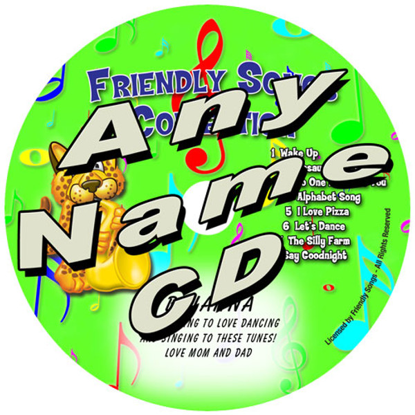 CUSTOM NAME - Friendly Songs Collection Personalized Childrens Music CD