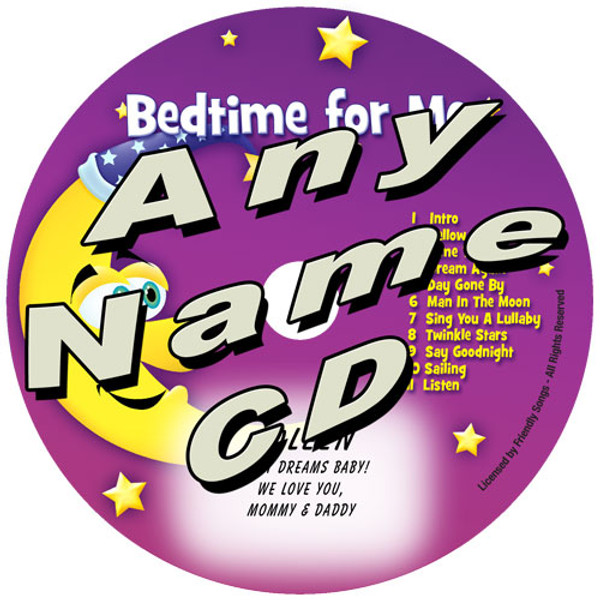 CUSTOM NAME - Bedtime for Me Personalized Childrens Lullaby Music CD