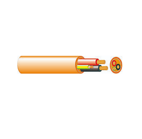 4mm 2 Core & Earth Orange Circular Cable - (Per Meter)