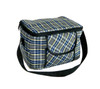 Navy, Gray & Yellow Plaid Square Lunch Bag