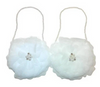 Girl's White or Ivory Organza Flower Purse