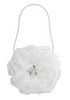 Girl's White or Ivory Organza Flower Purse