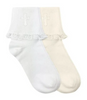 White or Ivory Lace Cross Socks