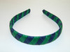 Navy & Forest Green Stripe Woven Headband - School Uniform Headbands, Uniform Headband, Blackwatch Plaid, Blackwatch Headband, Uniform Bows