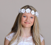 White or Ivory Floral Tie Headband With Ribbons