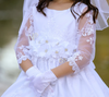 White Floral Sash For Communion Dress