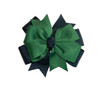 Navy & Forest Green Double Pinwheel Hair Bow - School Uniform Hair Bows, Navy and Forest Green School Uniform Hair Bow, Black Watch