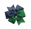 Navy & Forest Green Split Pinwheel Hair Bow - School Uniform Hair Bows, Navy and Forest Green School Uniform Hair Bow, Black Watch  Hair Bow