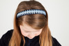 Navy & Light Blue Striped Woven Headband - School Uniform Headband, Navy and Light Blue Headband, Woven Headband, Navy Headband