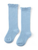 Girl's Light Blue Lace Top Knee High Socks