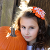 Pumpkin Double Pinwheel Hair Bow